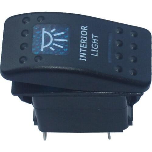 EE support 12V 20A Bar Rocker Switch Blue LED Interior Light Lamp Auto Car Boat
