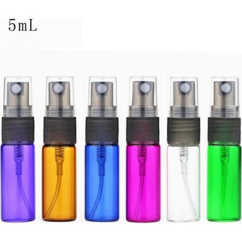 5ml Amber Travel Small Refillable Perfume Spray Bottle Transparent Glass Fragrance Mist Liquid Container LX2892