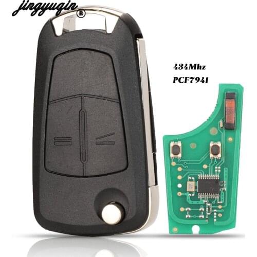 Jingyuqin WALKLEE Remote Key suit Fod 2 Button 433Mhz PCF7941 For Opel/Vauxhall Astra H 2004-2009 Zafira B 2005 - 2013 Car Flip