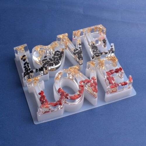 Creative Double LOVE Mirror Room Listing Table Decoration Silicone Mold Diy Jewelry Crystal Epoxy Mold Wholesale Drop Shipping