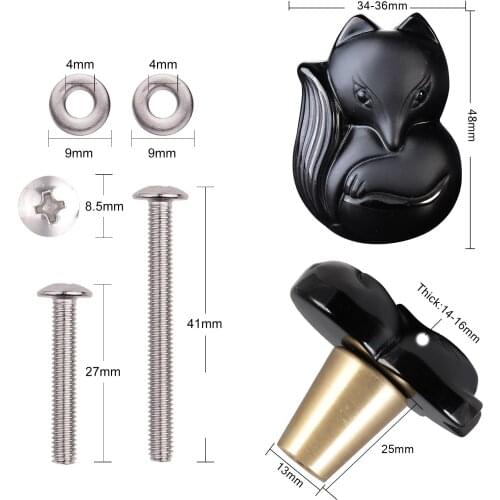 Fox Animal Shape Stone Knobs Wardrobe Door Pull Handles for Kids Modern Simple Furniture Decor