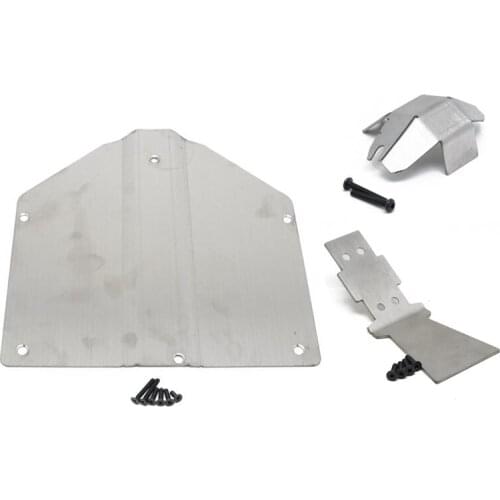 Metal Stainless Steel Chassis Armor Protection Protector Skid Plate for LOSI 1/10 BAJA REY V2 RC Car Upgrade Parts