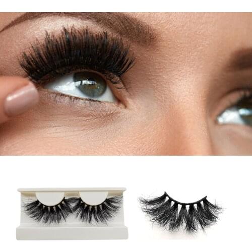 25mm 100% Handmade Natural Thick Eye Lashes Wispy Makeup Extention Tools 3D Mink Hair Volume Soft False Eyelashes