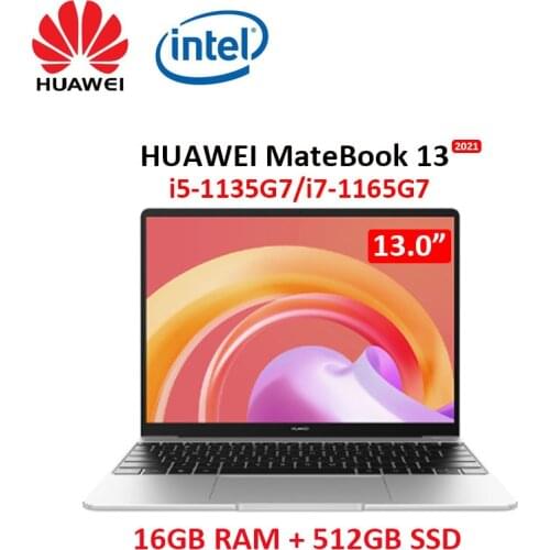Huawei MateBook 13 2021 laptop i7-1165G7 16GB RAM 512GB SSD 13-inch full-screen notebook computer touch screen Ultrabook