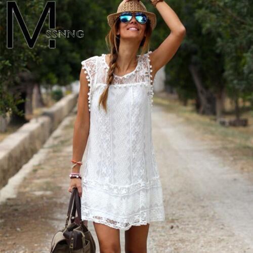 2018 NEW casual solid lace summer dress o-neck short sleeve a-line women dress plus size female party dresses robe femme