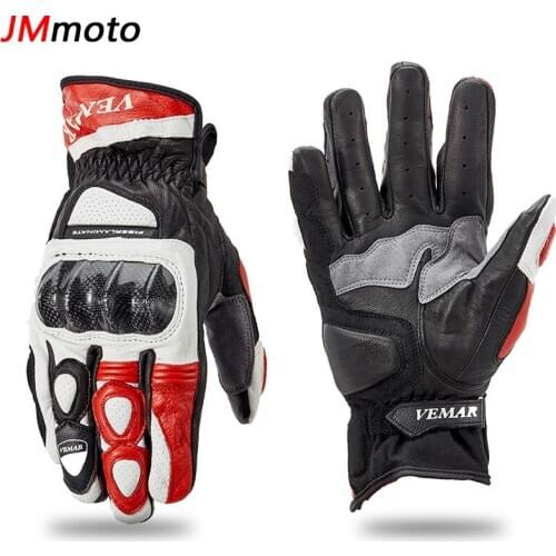 Motorcycle Road Racing Gloves Summer Genuine Leather Drop-resistant Motorcycle Riding Gloves Four Seasons Knight Equipment Men