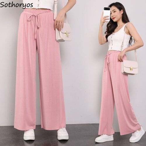 Sleep Bottoms Women Large Size S-7XL Solid Summer Autumn Home Pants Casual Lounge Womens Loose Fashion Homewear Soft Sleepwear