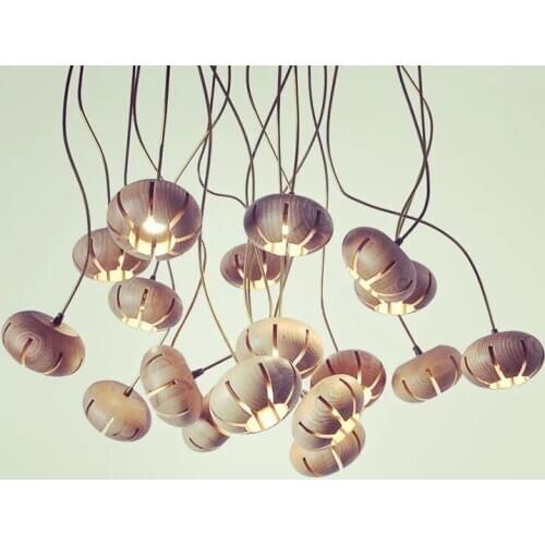 Modern simple wooden Pendant lamps European Personality bar table chandelier art lightings Villa Dining room creative droplights