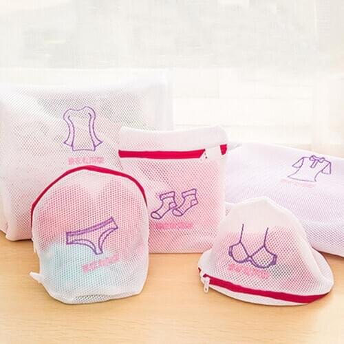 Japanese Style Bra Underwear Washing Protecting Bag Embroidery Fine Mesh Thickened Laundry Bag Set Machine Washable Mesh Bag