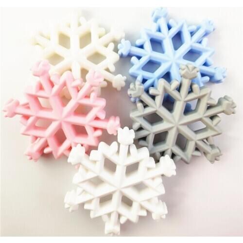 Newborn Chew Teether Toys New Cartoon Solid Color Rodent Snowflake Shaped Baby Teether Educational Safety Silicone Bite Le