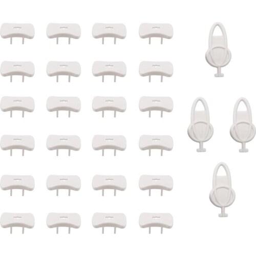 Baby Proofing(24 Plugs + 4 Buttons),Socket Plug Cover for Baby Protection,Socket Cover,2-Hole Plug Protector for Child Protectio