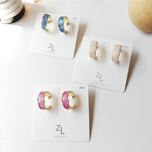 Korean Fashion Stud Earrings New Temperament Summer Fresh And Wild Purple Half Circle Acrylic Earrings Women Pendientes Hombre