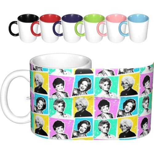 Golden Girls Ceramic Mugs Coffee Cups Milk Tea Mug Golden Girls Dorothy Rose Sophia Blanche 80s Warhol Funny Mashup Parody