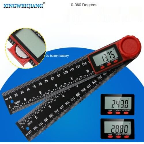 0-360 Digital Protractor Goniometer Square Ruler Carpenter Angle Detector Level Measuring Ruler Tool Inclinometer Goniometer