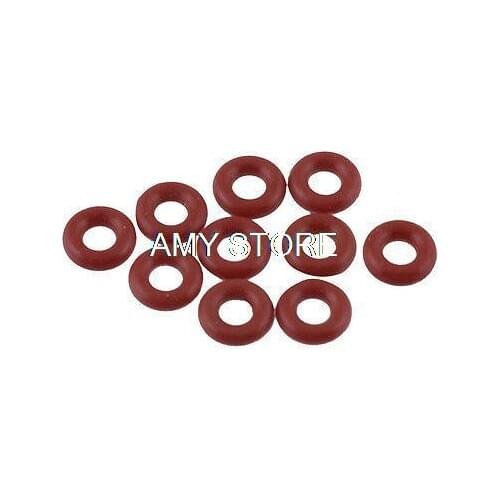10pcs 7mm Outside Dia 2mm Thickness Rubber Oil Filter Seal Gasket O Rings Red