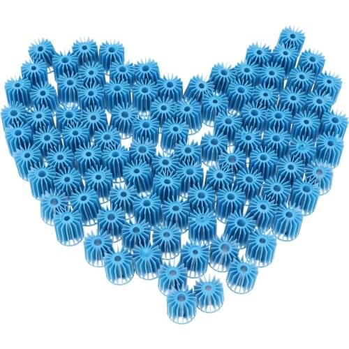 100pcs Auqarium Biochemical Balls Fish Pond Filter Fish Tank Filtration Blue