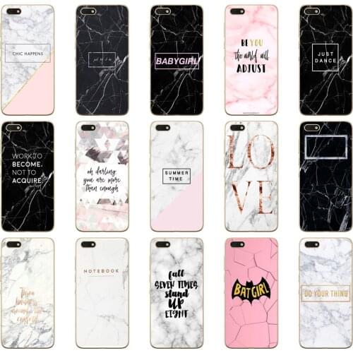 144DD MARBLE INITIALS Newest Super Cute Soft Silicone Cover Case for Huawei honor 9 10 Lite 7A 5.45 7a pro 7c 5.7 inch 7x 8x