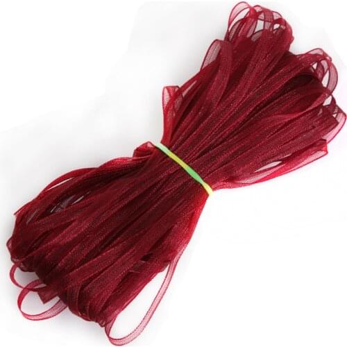 20-50Yard/lot 8 Size(3mm-38mm) Burgundy organza ribbon wholesale gift wrapping decoration Christmas ribbons
