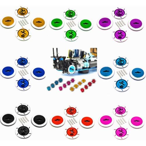 4Piece Aluminum Alloy The Brake Disc Wheel Box Metal 12mm Hex Nut For RC 1/10 Scale Models RC Car Upgrade Parts HSP Sakura 94123