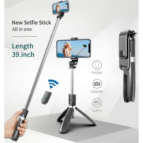 Bluetooth 5.0 Tripod Selfie Stick Portable Folding ABS Stand For Photo Taking For Android IOS Replaceable Battery Outdoor Office