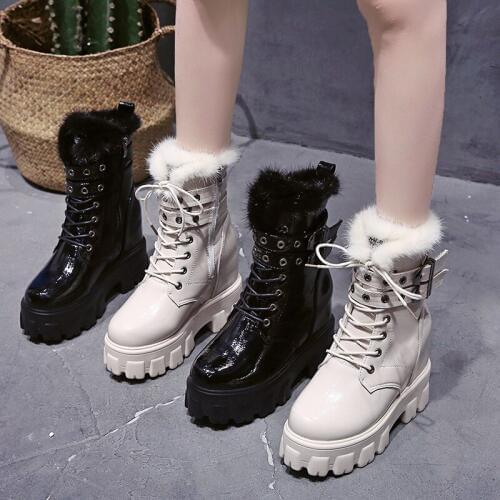 2020 New Women Boots Winter Warm Snow Boots Women Faux pu Ankle Boots For Female Winter Shoes Botas Mujer Plush Shoes Woman hot