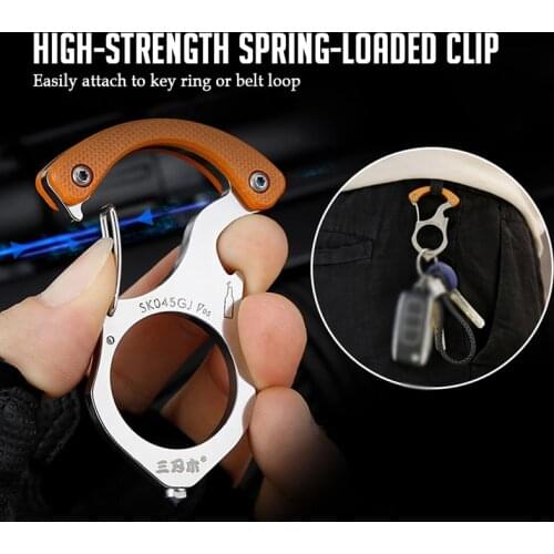 Key Chain Ring Camping Survival Tool Key Ring Outdoor Multi-tool Carabiner Glass Breaker Tiger Pinion Multifunction Tool