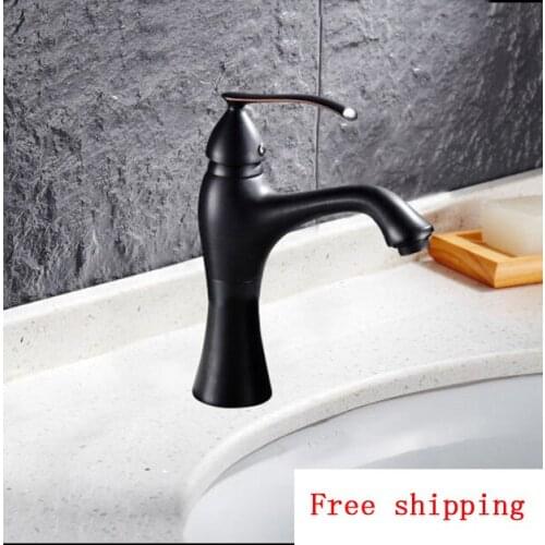 Oil Rubbed Bronze wash basin faucet mixer tap, Copper bathroom sink basin faucet black, Antique ORB basin faucet hot and cold