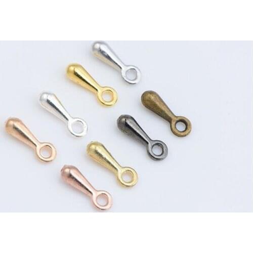300pcs 2*7mm Extender Chain Pendant 7 Colors Tail Extender Metal Water Drop Pendants For DIY Jewelry Making