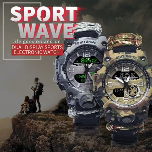 SHIYUNME Military Watch Men Compass Waterproof Male Electronic Clock Chronograph Sport Watches Man Digital Wristwatches Dropship