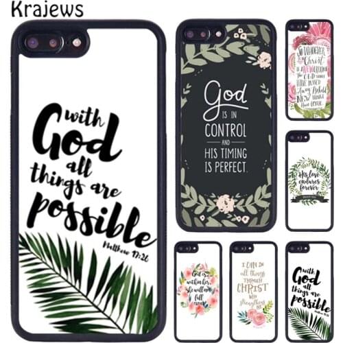 Krajews Bible Qutoes Verse Belief God Jesus Phone Case For iPhone X XR XS 11 12 Pro MAX 5 6 6S 7 8 Plus Samsung S7 S8 S9 S10