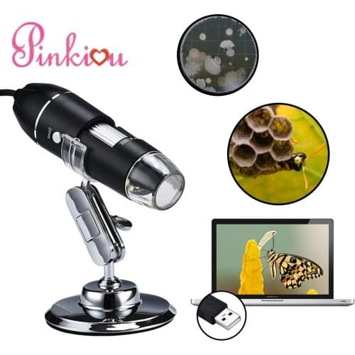 Pinkiou Hot Sale Digital Microscope 1600X 5 Segment Zoom 8 LED USB Skin Analyzer Machine Magnifier Endoscope For Tattoo Makeup