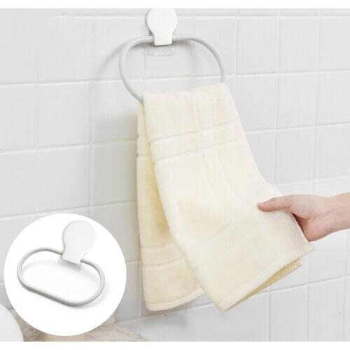 Strong Hotel Home Sticker Hand Towel Holder Ring Bathroom Towels Rack Hogard
