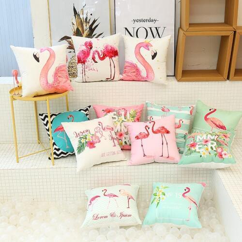 Cute Flamingo Cushion Pillow Case Flamingo Party Bedroom Sofa Home Decoration accessories Birthday/Wedding Favors and Gifts