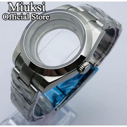 Miuksi 40mm sapphire glass case transparent glass back fit NH35 NH36 ETA2836 Mingzhu DG2813 3804 Miyota 8205 8215 821A movement
