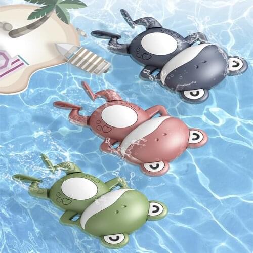 Cartoon Bathing Clockwork Toys Cute Frog Duck Classic Baby Water Toys Baby Playing With Water Bathing On Chain Clockwork Toys