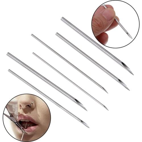 10Pcs/Set Needles Kit Tool 12g/14g/16g/18g/20g Disposable Tattoo Piercing Needles For Navel Nipple Ear Nose Lip Tattoo Piercing