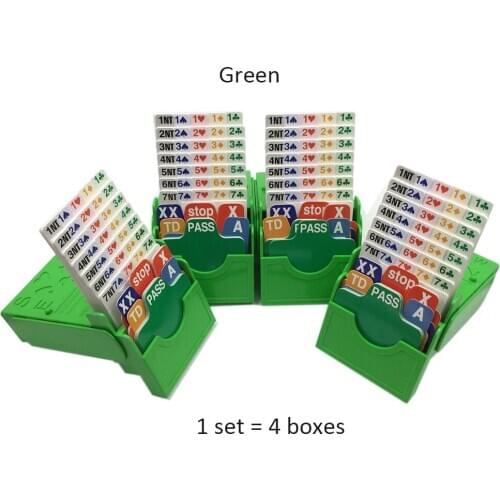 4 SETS / LOT English Bridge Cards Set with Bridge Bidding Box & Bridge Playing Cards Together Play In Tournment