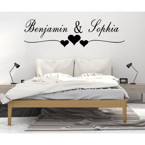 Custom Name Lovers Wall Sticker For Bedroom Decor Living Room Decoration Vinyl Stickers Wallpaper Wall Decals Decor Mural