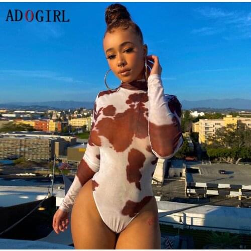 Adogirl Bodycon Bodysuit Long Sleeve Sexy Club Outfits Basic One Piece Autumn Winter Fashion Body Mujer Jumpsuits 2020 Romper