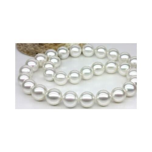 Huge 18"10-11MM SOUTH SEA WHITE ROUND PEARL NECKLACE GOOD LUSTER AA