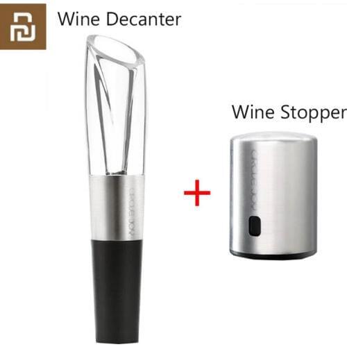 Original Youpin Circle Joy Stainless Steel Portable Fast Decanter Wine Vodka Portable Mini Wake-up Utensil Decanter/Stopper H30