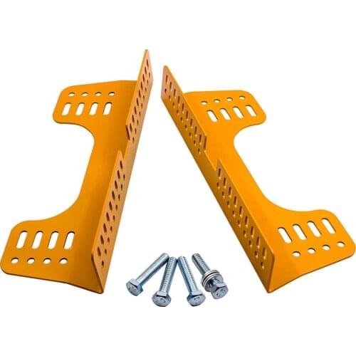 Pair Steel Side Mount Brackets for Sparco COMPETITION RACE Seats Yellow 004902