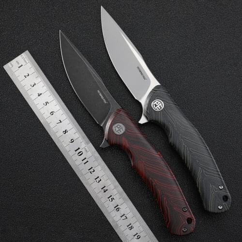 Petrified fish PF949 K110 steel folding knife ceramic ball bearing flax handle outdoor EDC tool camping survival hunting knives