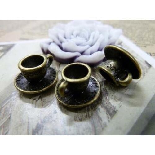 Zinc alloy pendant jewelry accessories diy handmade material charms cup of coffee9*15mm