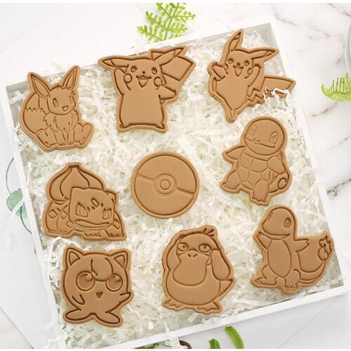 Pokemon Cookie Cutters Baking Accessories 3d Cartoon Molds Cake Stand Skull Toys Pikachu Cake Decoration Accessories Kid Gift