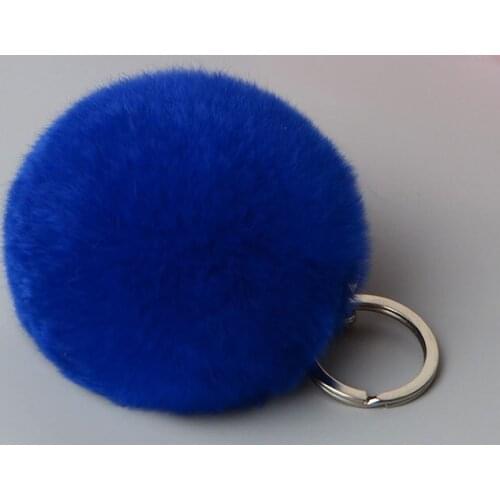 Ms.MinShu Rex Rabbit Fur Pompoms Charm Genuine Rabbit Fur Ball Keyring Natural Fur Ball Keychains Fur Charm Promotion Gi
