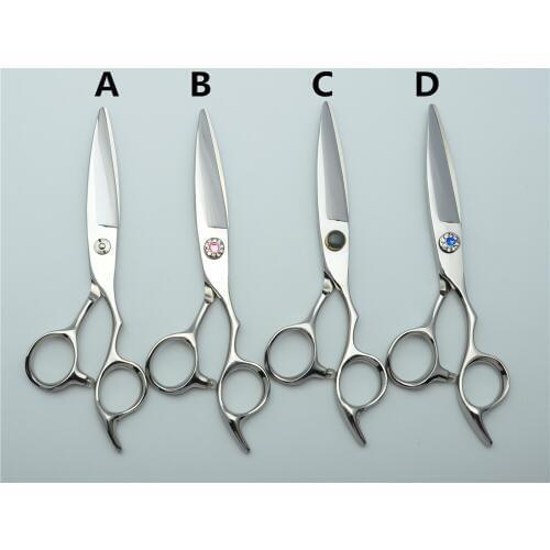 695C 6'' 17cm Customzied Brand Japan 440C Hairdressing Scissors Cutting Shears Salix Leaf Shape Professional Human Hair Scissors
