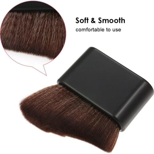 Salon Neck Hair Cleaning Brush with Plastic Handle Makeup Hair Grooming Neck Hair Brush Shaving Sweeping Brush Tool