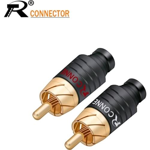 2Pcs/1Pair Luxury Soldering RCA Plug Jack Connector Speaker Audio Output/Input Adapter Plug Gold plated Earphone connector jack