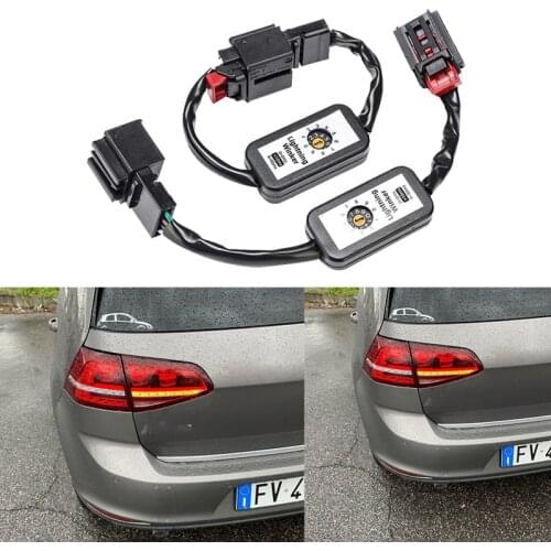 Black Dynamic Turn Signal Indicator LED Taillight Add-On Module Cable Wire Harness Left & Right Tail Light 2Pcs For Golf 7